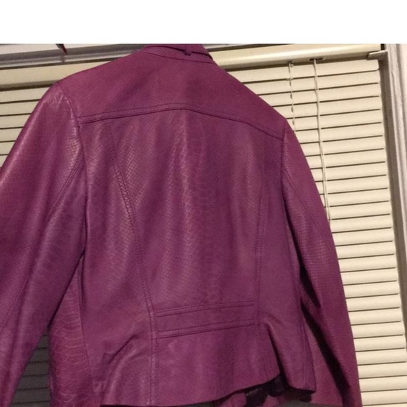 Leather Biker 3/4 Sleeve Jacket - Picture 3 of 10